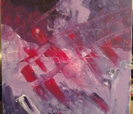 Rote Farbe auf dem Weg nach Oben 70x50cm 2024