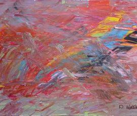 Blauwal und Quallen 50x70cm 2024